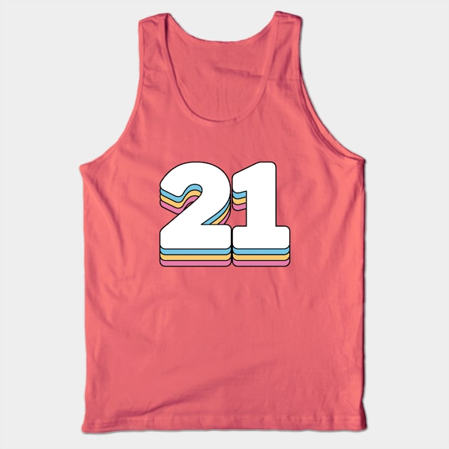 21 Number Years Birthday Gift Anniversary Party Tank Top by RetroDesign